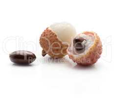 Fresh lychee isolated on white