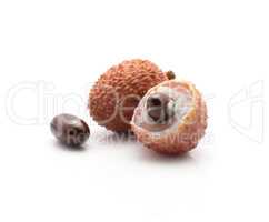 Fresh lychee isolated on white