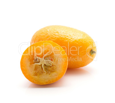 Fresh kumquat isolated on white