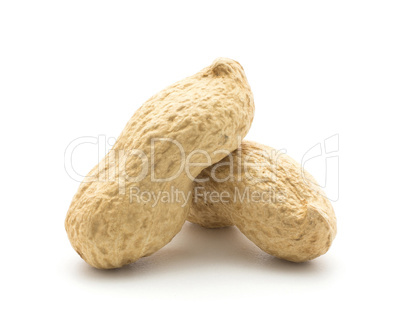 Raw peanut isolated on white