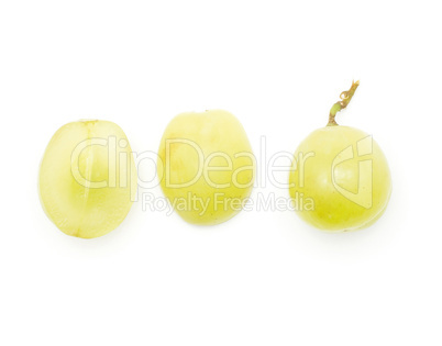 Green grape isolated on white