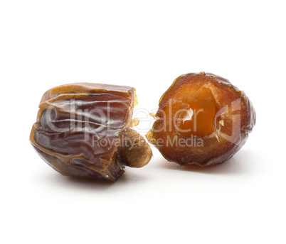 Dried date fruit isolated on white