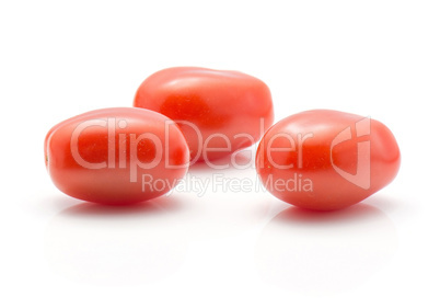 Red cherry tomatoes (bobulienka variety) isolated on white