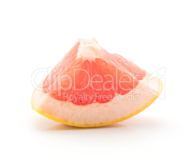 Red grapefruit isolated on white