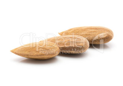 Raw almonds isolated on white