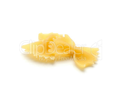 Raw fresh farfalle isolated on white