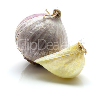 Fresh chinese garlic isolated on white