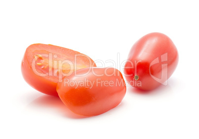 Red cherry tomatoes (bobulienka variety) isolated on white