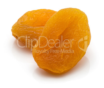 Dried apricot isolated on white