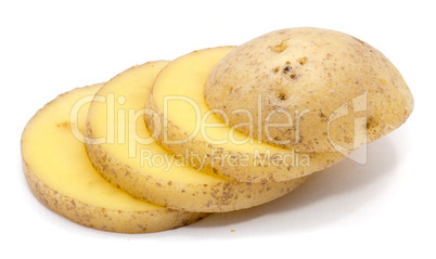 Fresh raw potatoes isolated on white