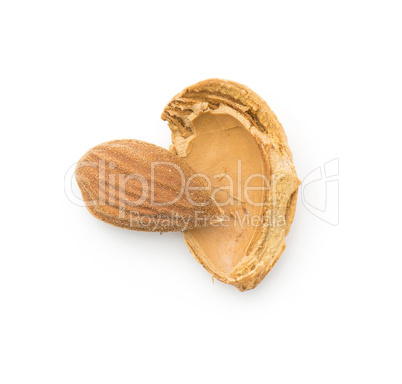 Raw almonds isolated on white