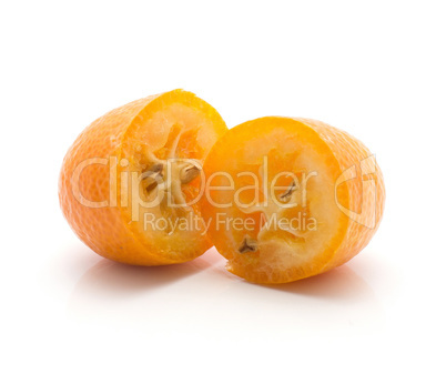 Fresh kumquat isolated on white