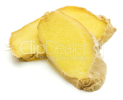 Fresh ginger root isolated on white