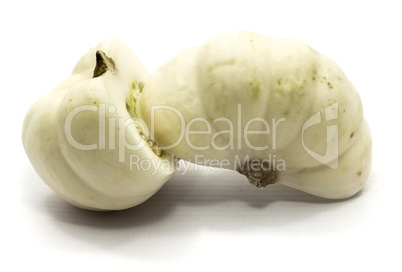 White pumpkin isolated on white