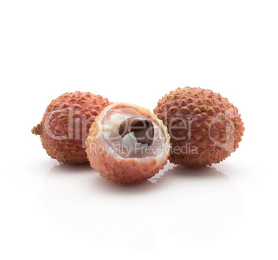 Fresh lychee isolated on white