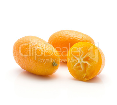 Fresh kumquat isolated on white