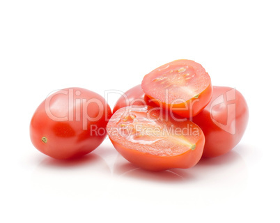 Red cherry tomatoes (bobulienka variety) isolated on white