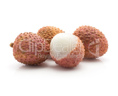 Fresh lychee isolated on white