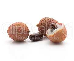 Fresh lychee isolated on white