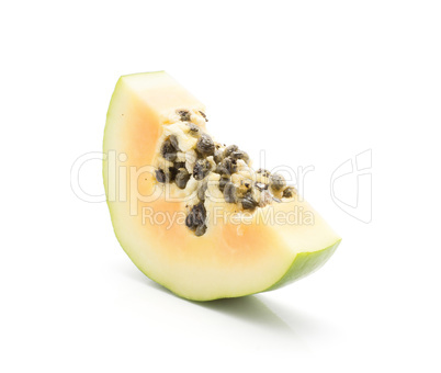 Fresh raw papaya isolated on white