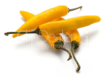 Fresh yellow chili pepper isolated