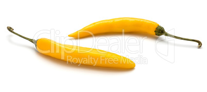 Fresh yellow chili pepper isolated