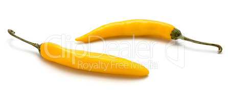 Fresh yellow chili pepper isolated