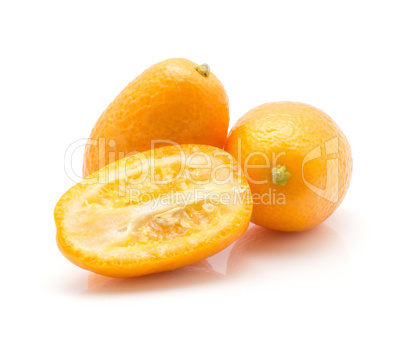 Fresh kumquat isolated on white