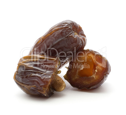 Dried date fruit isolated on white