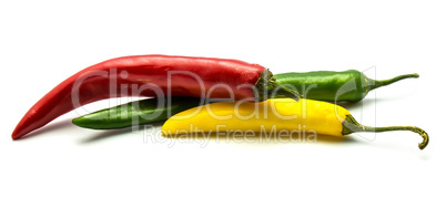 Fresh mixed chilli pepper isolated