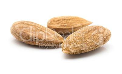 Raw almonds isolated on white