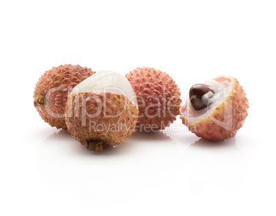 Fresh lychee isolated on white