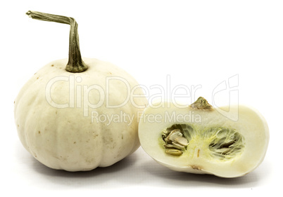 White pumpkin isolated on white