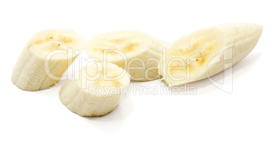 Yellow banana isolated on white