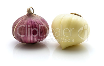 Fresh chinese garlic isolated on white