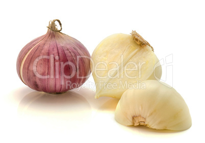 Fresh chinese garlic isolated on white