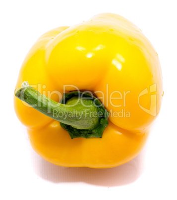 Fresh yellow paprika isolated on white