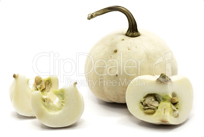 White pumpkin isolated on white