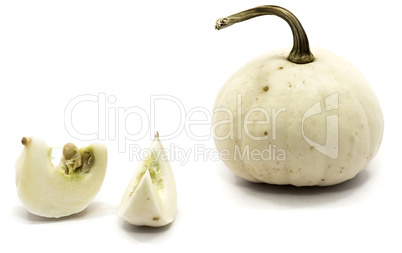 White pumpkin isolated on white