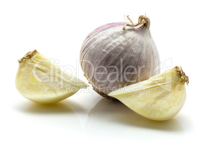 Fresh chinese garlic isolated on white