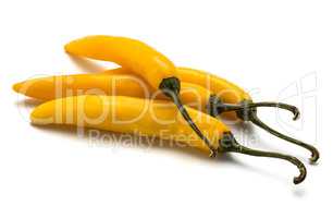 Fresh yellow chili pepper isolated