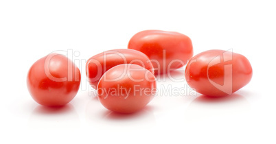 Red cherry tomatoes (bobulienka variety) isolated on white