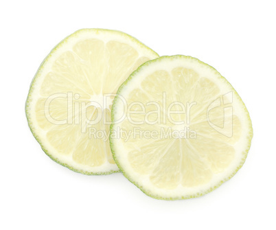 Fresh isolated lime on white