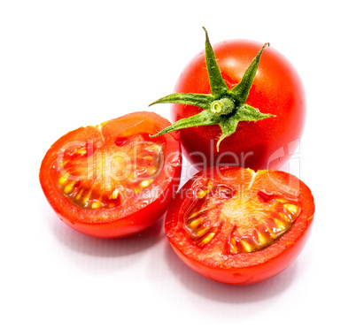 Red cherry tomatoe isolated