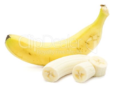 Yellow banana isolated on white