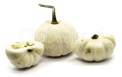 White pumpkin isolated on white