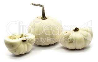 White pumpkin isolated on white
