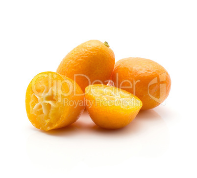 Fresh kumquat isolated on white