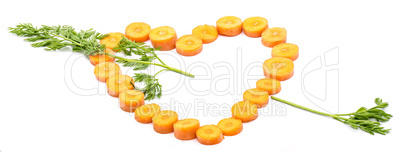 Raw carrot isolated on white