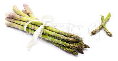 Green Asparagus isolated on white